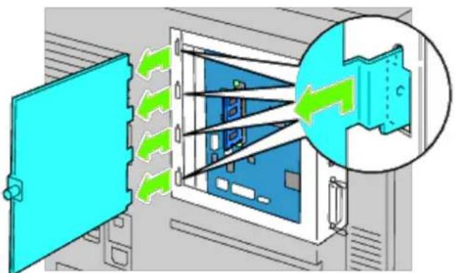 Diagram illustrating device ventilation or ventilation system with labeled components and directional arrows indicating airflow or movement.