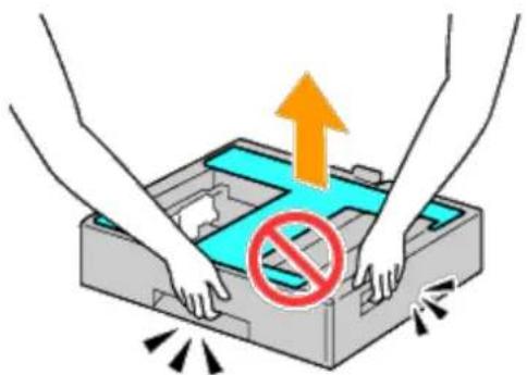 Diagram illustrating a device with a blue tray and orange upward arrow, indicating no movement or release, surrounded by motion arrows.