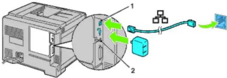 Diagram showing a computer setup with labeled components including an open case, internal device, and connected cables.