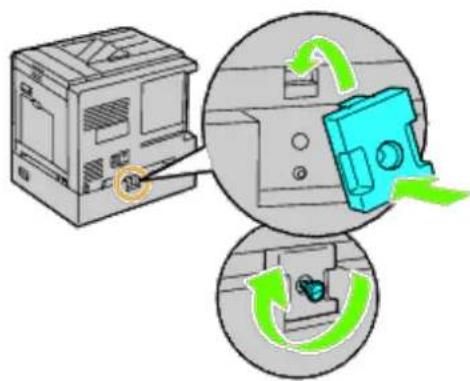 Diagram illustrating a device's rotation and clockwise operation, showing a computer with a lock and a blue device with green arrows indicating rotational direction.