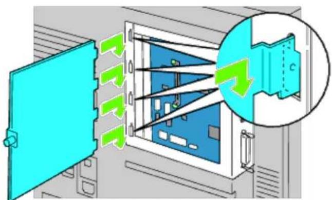 Diagram illustrating airflow or ventilation through a device with labeled components and directional arrows