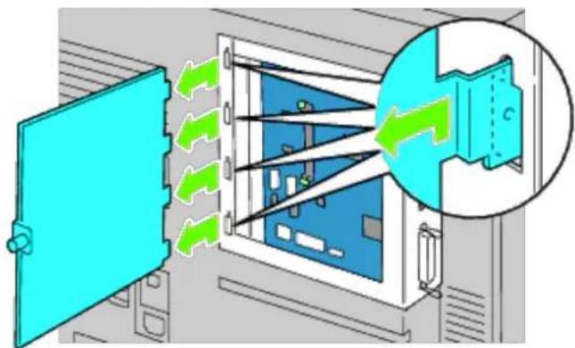 Diagram illustrating airflow or ventilation through a device with labeled components and directional arrows