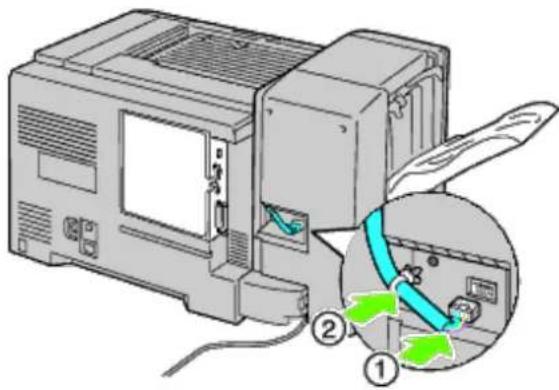 Diagram showing printer internal structure with labeled parts and a magnified view of the printer's internal structure.