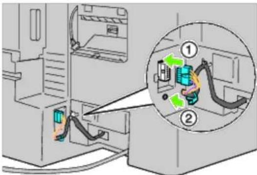 Diagram showing a device with labeled parts and a magnified inset highlighting internal components with arrows.