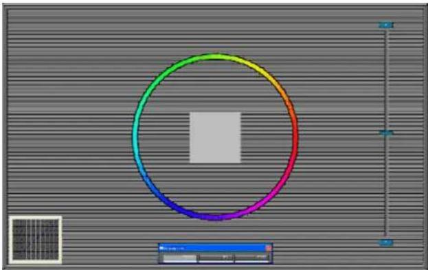 Color gradient ring on a grid background with no text or symbols