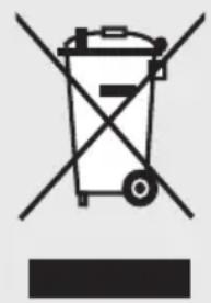 Symbol of a trash bin with crossed lines indicating no waste or restriction, and a solid black rectangle below.