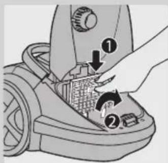 Diagram of a hairdryer with labeled parts and directional arrows indicating process flow.
