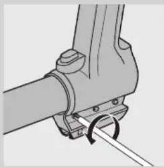 Mechanical assembly diagram showing a pipe joint with a rotating arm.
