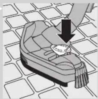 Illustration of a hand placing down on a patterned off-white surface with a small object on the surface (no text or symbols)