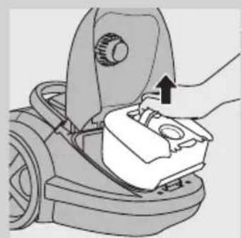 Illustration of a hand pressing down on a mechanical component with an arrow indicating motion, with no text or symbols present.