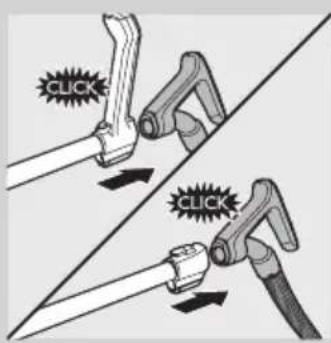 Diagram showing two mechanical lever mechanisms with numbered parts and directional arrows indicating movement or force.