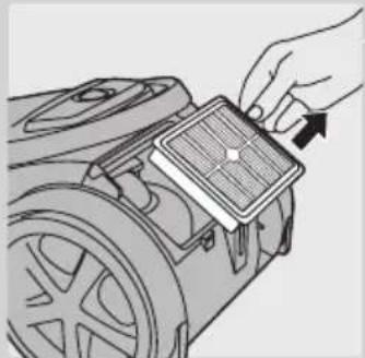 Illustration of a hand placing a component into a motor (no text or symbols visible).