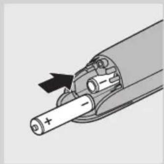 Diagram of a battery connector with an arrow indicating the pin or insertion point.