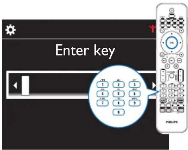 Enter key 1 2 3 4 5 6 7 8 9 0 PHILIPS