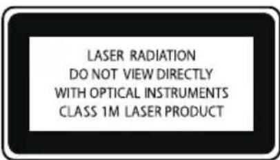 LASER RADIATION DO NOT VIEW DIRECTLY WITH OPTICAL INSTRUMENTS CLASS 1M LASER PRODUCT