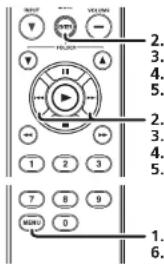 INPUT OUTPUT VOLUME 2. 3. 4. 5. T HOLD A 11 - - 1 2 3 2. 3. 4. 5. 7 8 9 MENU 0 1. 6.