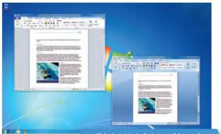 Screenshot of a Windows desktop with two computer windows showing a webpage and a slide with images, likely related to content or settings.