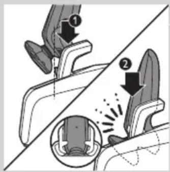 Diagram illustrating seatbelting technique with labeled parts and directional arrows