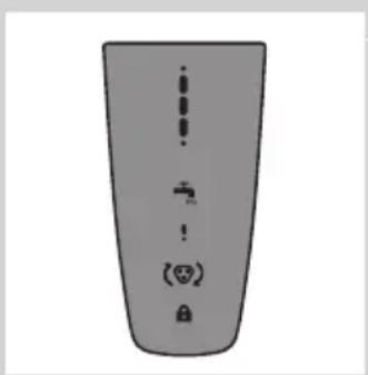 Diagram of a device control panel with labeled buttons and icons