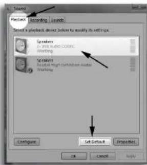 Sound Recording Sounds Select a playback device below to modify its settings. Speakers J-THI AUDIO COLORIC Writing Speaker Audio High Performance Audio Writing Set Default Preview OK Cancel Apply