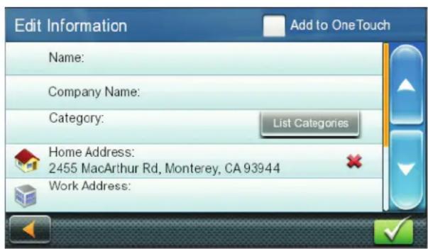 Edit Information Add to OneTouch Name: Company Name: Category: List Categories Home Address: 2455 MacArthur Rd, Monterey, CA 93944 Work Address: