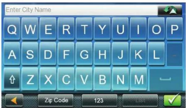 Enter City Name Q W E R T Y U I O P A S D F G H J K L ↑ Z X C V B N M Zip Code 123 List ✓