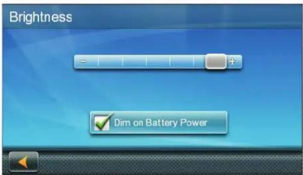 Brightness - + Dim on Battery Power