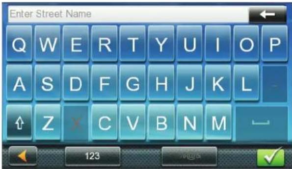 Enter Street Name Q W E R T Y U I O P A S D F G H J K L ↑ Z X C V B N M 123