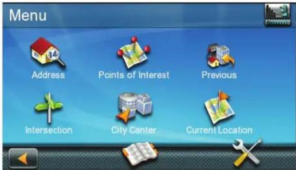 Menu Address Points of Interest Previous Intersection City Center Current Location