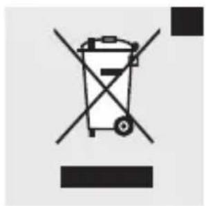 Symbol of a trash bin crossed out by two crossed lines, with no text or numbers present.