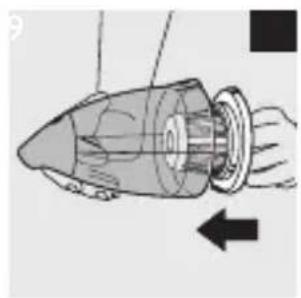 Diagram of a rocket with exhaust cone and propeller, showing airflow direction (no text or labels)