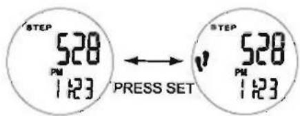STEP 528 PM 1:23 ← PRESS SET STEP 528 PM 1:23