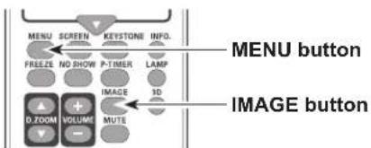 MENU button FREEZ NO SHOW P-TMSR LAMP IMAGE 3D IMAGE button O.ZOOM VOLUME - MUTE