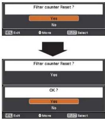 SANYO PDG-DXL2000 - Resetting the Filter Counter - 3