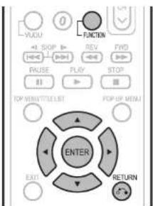 VDDU FUNCTION +/- STOP REV FWD PAUSE PLAY STOP R1 - - - TOP VEN/UT/LE/LIST POP-UP MENU ENTER EXIT RETURN