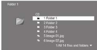 Folder 1 CD ■ 1 Folder 1 ■ 2 Folder 2 ■ 3 Folder 3 ■ 4 Folder 4 ■ 5 Image 01.jpg ■ 6 Image 02.jpg 1/All-14 files and folders ▼