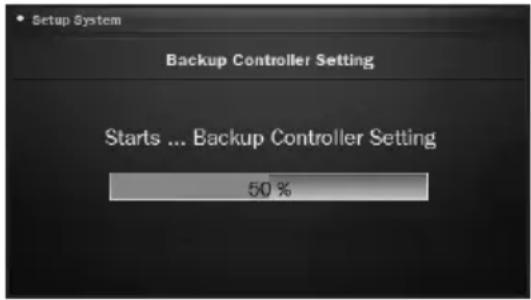 Setup System Backup Controller Setting Starts ... Backup Controller Setting 50 %