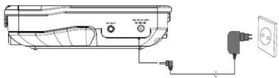 Technical line drawing of a household air conditioner unit with electrical connections (no text or symbols)
