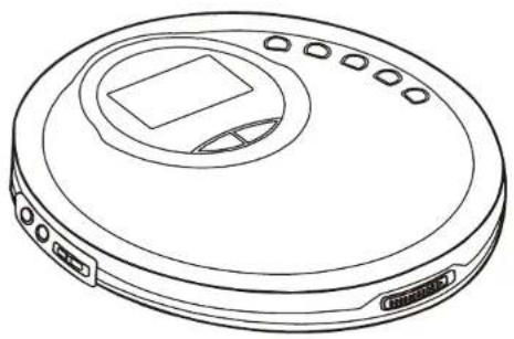 Line drawing of a circular electronic device with a central display and ports (no text or symbols)