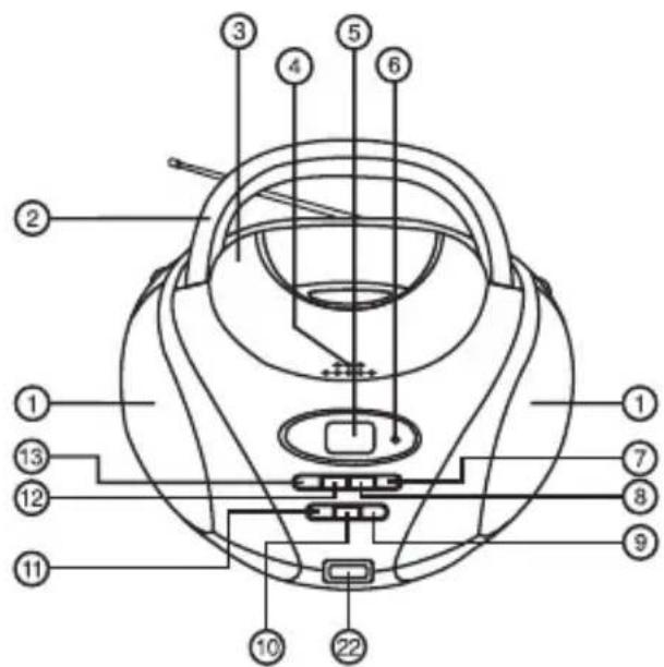 Technical diagram of a mechanical device with numbered components for identification
