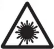 Warning symbol with a black triangle containing a central explosion or virus-like graphic (no text or numbers)
