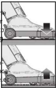 Technical diagram showing two views of a mechanical device with labeled parts (e, b, c, e) and directional arrows indicating motion or movement.