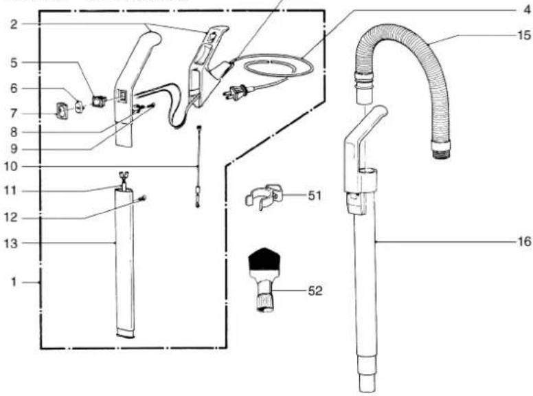 Technical diagram of a medical or laboratory device with numbered parts and labeled parts