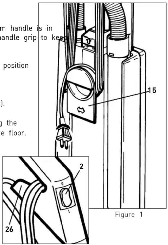 m handle is in handle grip to keep position ). g the e floor. 15 2 0 1 26 Figure 1