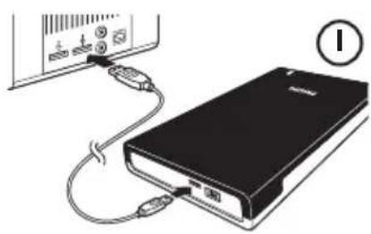 PHILIPS SPE2005CC - Sådan tilsluttes den eksterne harddisk til dit system? - 1