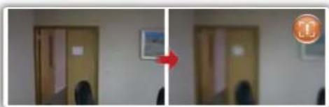 Two interior photos showing doors with visible door covers and a wall-mounted display (no text or symbols)