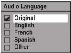 Audio Language ✓ Original □ English □ French □ Spanish □ Other