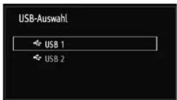 USB-Auswahl USB 1 USB 2