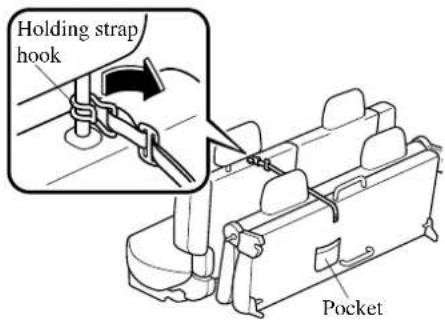 Holding strap hook Pocket