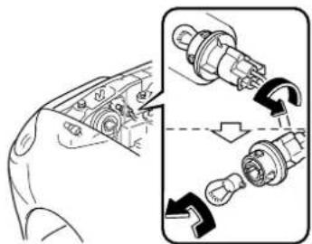 Diagram showing mechanical assembly steps with labeled parts and directional arrows indicating motion